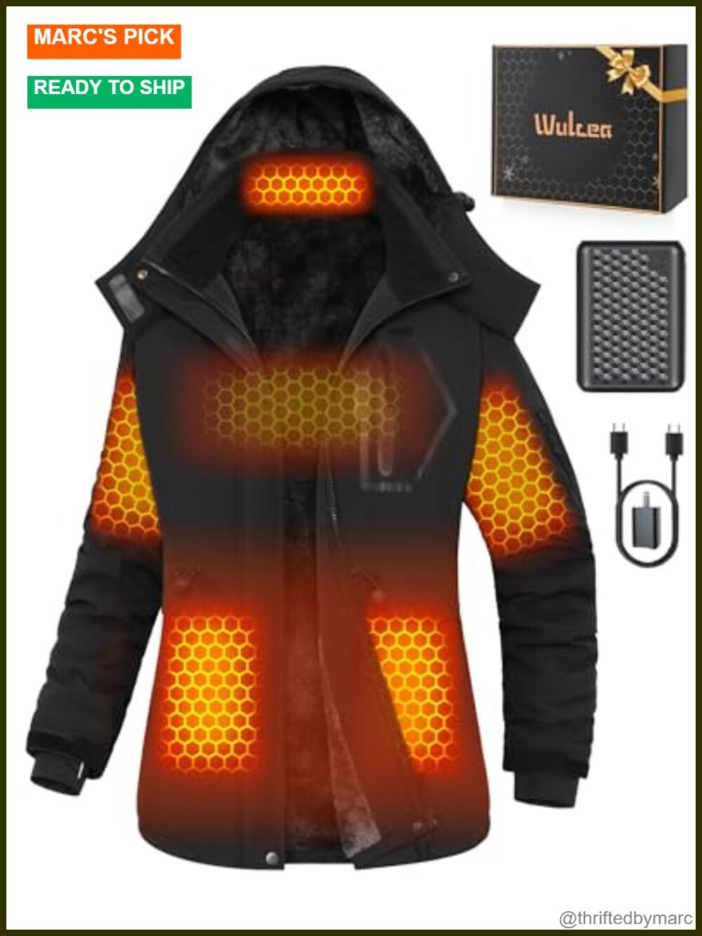 Graphene Heated Jacket 12V 18400mAh Water-Repellent Winter Coat